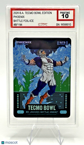 2026 B.A. Tecmo Bowl Edition Bo Nix #BF 194 Foil Battle Foil - ice Foil 10