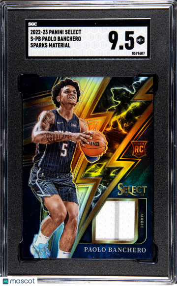 2022-23 Panini Select Paolo Banchero #S-PB Sparks Mat. SGC 9.5