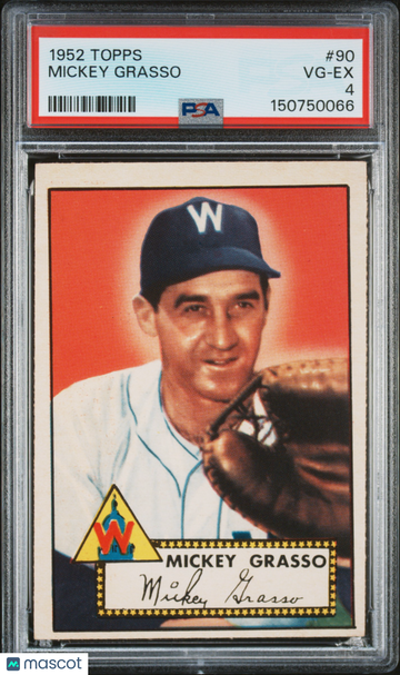 1952 Topps Mickey Grasso #90 PSA 4 Graded Baseball Trading Card
