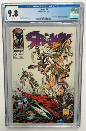 SPAWN #9 CGC 9.8 1st Appearance of ANGELA Daughter of THOR {HELA} & Medieval Spawn! FEE S/H.
