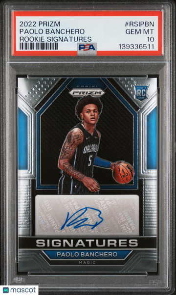 2022 Panini Prizm Rookie Signatures Paolo Banchero #RSIPBN RC Auto PSA 10