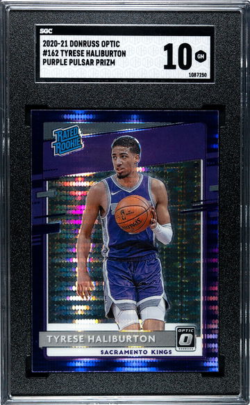 2020-21 Optic Tyrese Haliburton Rated Rookie #162 Purple Pulsar SGC 10