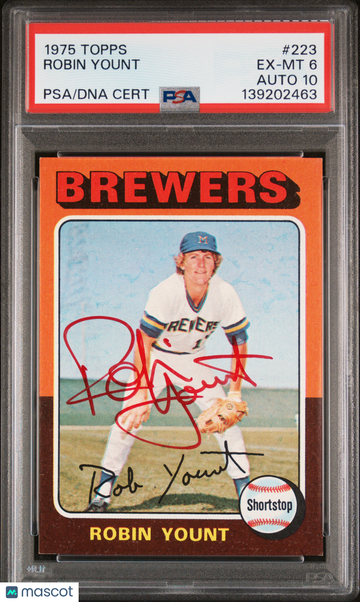 Robin Yount 1975 Topps #223 Rookie PSA 6.