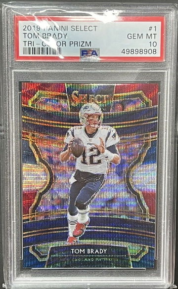 2019 Panini Select Tri-Color Prizm #1 Tom Brady Tie-Dye #/199 PSA 10 GEM MINT