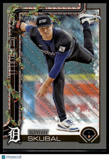 2025 Topps Holiday Tarik Skubal #H74 Silver Glitter Holiday