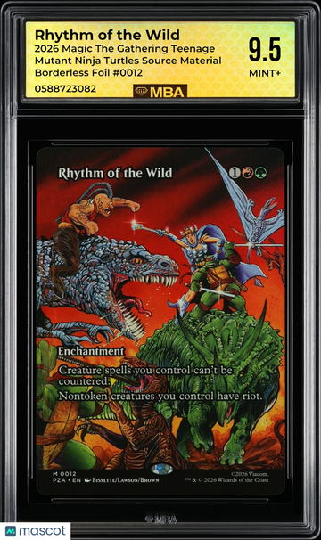 2026 Magic The Gathering Teenage Mutant Ninja Turtles Rhythm of the Wild #0012 Source Material Borderless Foil MBA 9.5