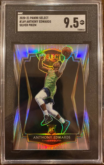 2020 Select Anthony Edwards Premier Level Silver Prizm SGC 9.5