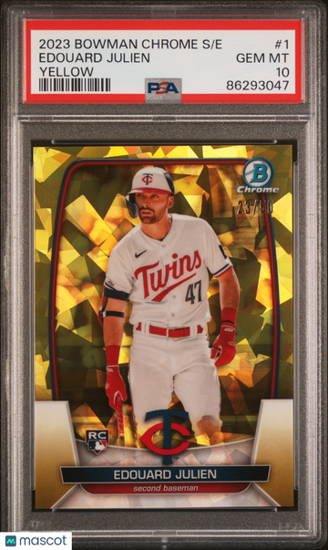 2023 Bowman Chrome Sapphire Edition Edouard Julien #1 Yellow /50 PSA 10