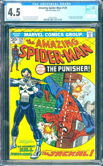 Amazing Spider-Man #129 (1974) CGC 4.5 -- O/w to white; 1st Punisher & Jackal