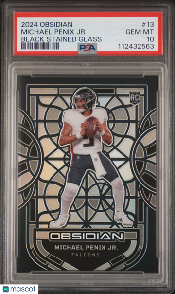 2024 Panini Obsidian Black Stained Glass Michael Penix JR. Short Print Rookie #13 PSA 10 Atlanta Falcons