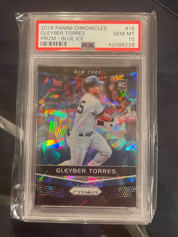 Blue Ice 2018 Panini Chronicles Prizm Gleyber Torres PSA 10 86/149 RC Rookie