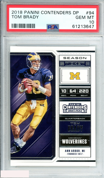 2018 PANINI CONTENDERS DP TOM BRADY #94 NEW ENGLAND PATRIOTS PSA 10 GEM MT