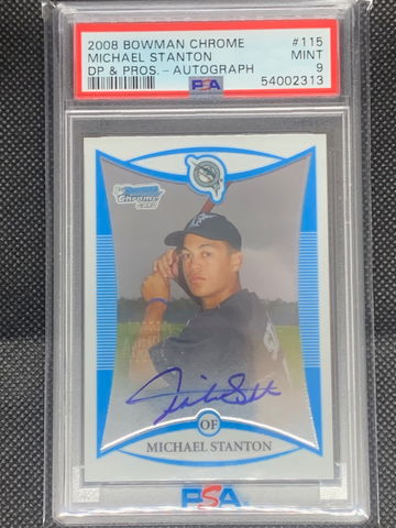2008 Bowman Chrome Draft Mike Giancarlo Stanton Draft Pick Autos PSA 9 MINT