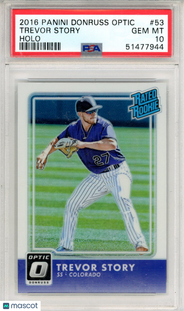2016 Panini Donruss Optic Trevor Story #53 Holo PSA 10
