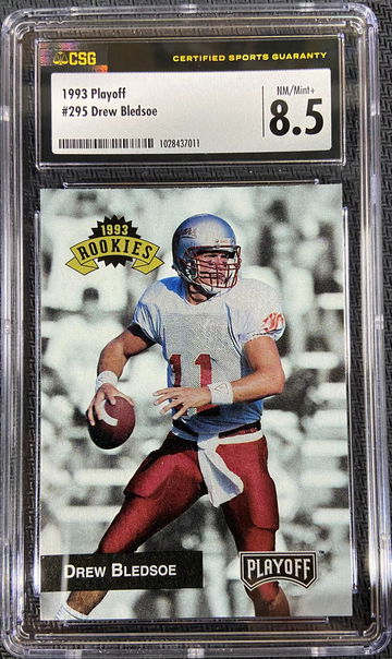 1993 Playoff ROOKIE Drew Bledsoe CSG 8.5