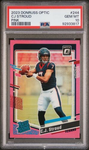 CJ STROUD 2023 Donruss OPTIC PINK RC #244 PSA 10 GEM MINT