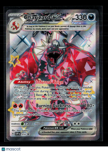 Pokemon Trading Card 2024 Scarlet & Violet Promos Charizard EX Holo Black Star Promo FA SVP EN 074