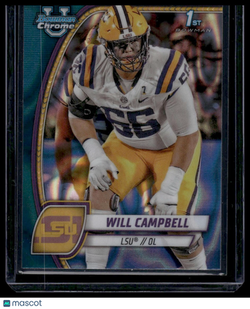 2024 Bowman University Chrome Will Campbell #181 Teal Lava Refractor