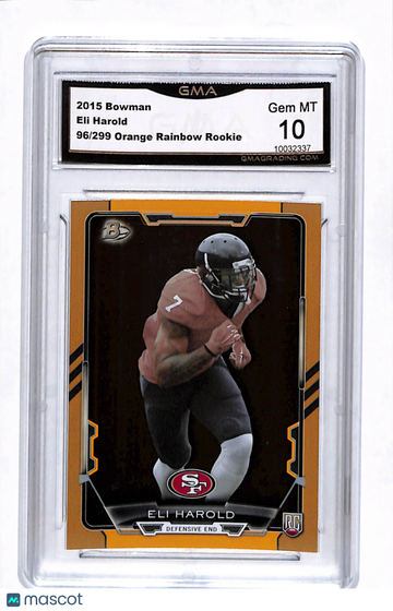 2015 Bowman Eli Harold #69 Orange Rainbow RC 96/299