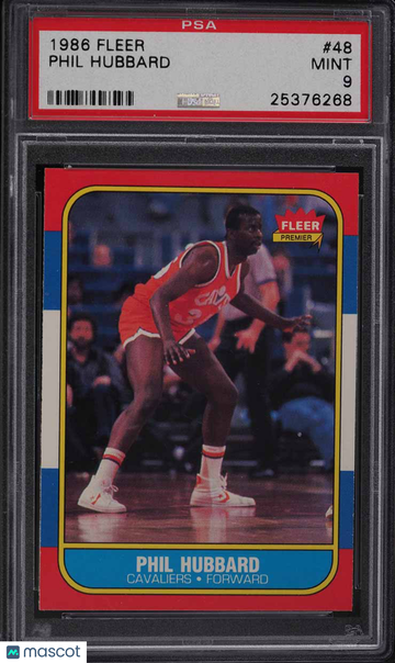 1986 Fleer Basketball Phil Hubbard #48 PSA 9