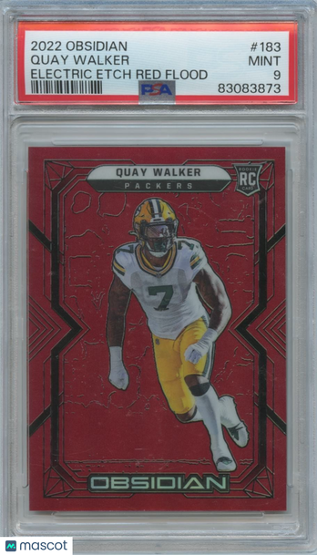 2022 Panini Obsidian Quay Walker #183 Red Rookie PSA 9