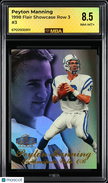 1998 Flair Showcase Peyton Manning #3 Row 3 RC MBA 8.5