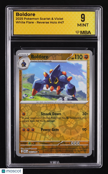 2025 Pokemon Scarlet & Violet White Flare Boldore Reverse Holo MBA 9 #47