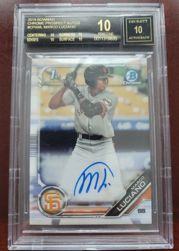 2019 bowman chrome Marco Luciano BGS Black Label Pop 1
