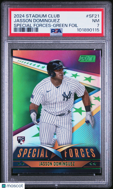 2024 Topps Stadium Club Special Forces Jasson Dominguez #SF21 Green Foil PSA 7