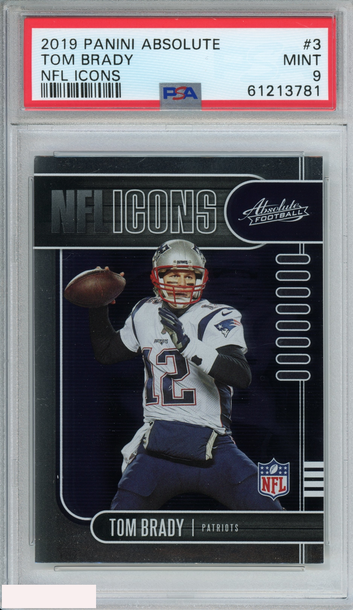2019 PANINI ABSOLUTE NFL ICONS TOM BRADY #3 NEW ENGLAND PATRIOTS PSA 9 MINT