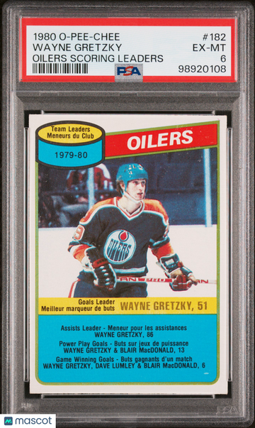 1980-81 O-Pee-Chee Wayne Gretzky #182 Oilers Scoring Leaders PSA 6