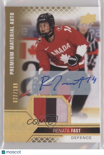 2022 Upper Deck Team Canada Juniors Renata Fast #68 Premium Patch Signatures / Parallel/Variety Rookie Base Set Memorabi