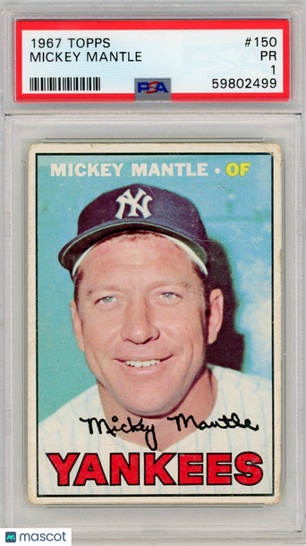 1967 Topps Mickey Mantle #150 PSA 1