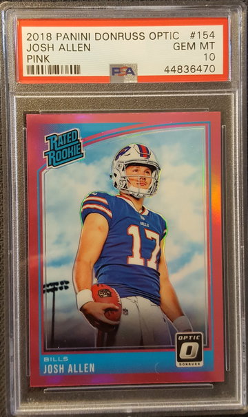 2018 Panini Donruss Optic Pink Josh Allen Rookie Buffalo Bills PSA 10