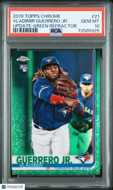 2019 Topps Chrome Update Vladimir Guerrero JR. #21 Green Refractor PSA 10