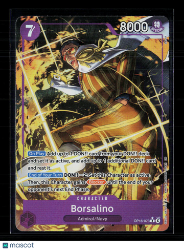 2024 One Piece Card Game Wings of the Captain Borsalino Holo Parallel Super Rare Alternate Art