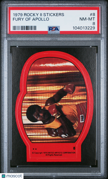 1979 Rocky II Stickers APOLLO CREED CARL WEATHERS ROOKIE #8 PSA 8