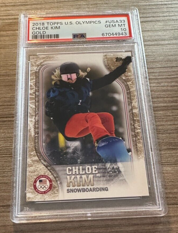 2018 Topps Olympics #USA33 Chloe Kim RC GOLD Parallel #'d /25 PSA 10 GEM MT