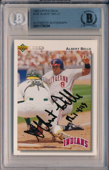 Albert Belle Cleveland Indians Signed Auto Autographed 1992 Upper Deck Card #137 Beckett 148253