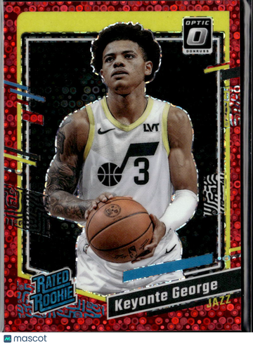 Keyonte George 2024 Panini Donruss Optic Prizm Red Mojo /75 Utah Jazz