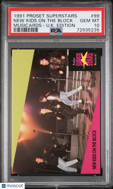 1991 Proset Musicards UK Edition New Kids On The Block #99 PSA 10