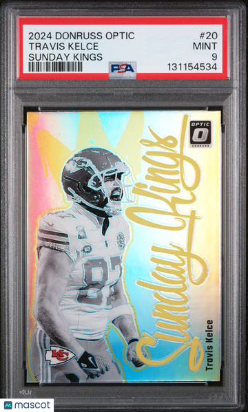 2024 Panini Donruss Optic Sunday Kings Travis Kelce #20 PSA 9