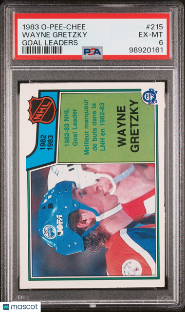 1983-84 O-Pee-Chee Wayne Gretzky #215 Goal Leaders PSA 6