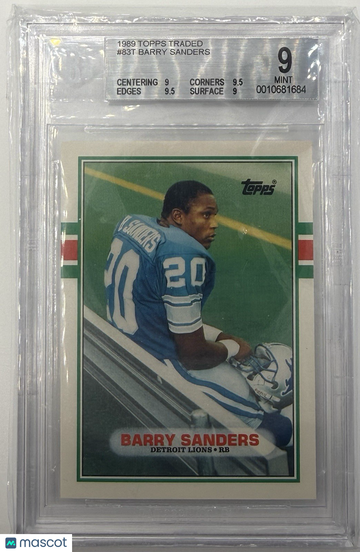 1989 Topps Traded Barry Sanders #83T [Base] Rookie Base Set BGS 9
