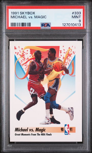 1991 Skybox Magic Johnson/Michael Jordan #333 PSA 9