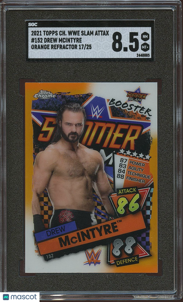 2021 Topps Chrome Wwe Slam Attax Drew McIntyre #152 Orange Refractor 25 SGC 8.5 Topps