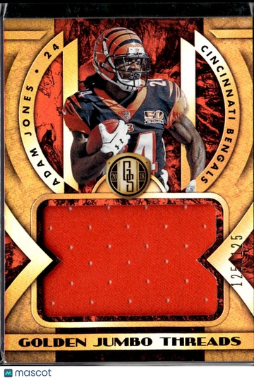 Adam Jones 2018 Panini Gold Standard Golden Jumbo Threads Clothing Patch Game-used material Cincinnati Bengals