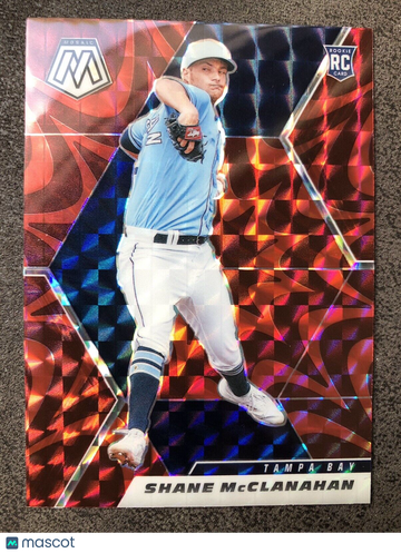 Shane McClanahan 2021 Mosaic Reactive Red Prizm #223 Rookie Card Tampa Bay Rays