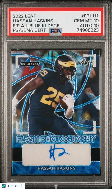 2022 Leaf Flash Hassan Haskins #FPHH1 Blue PSA 10 Leaf Auto 10
