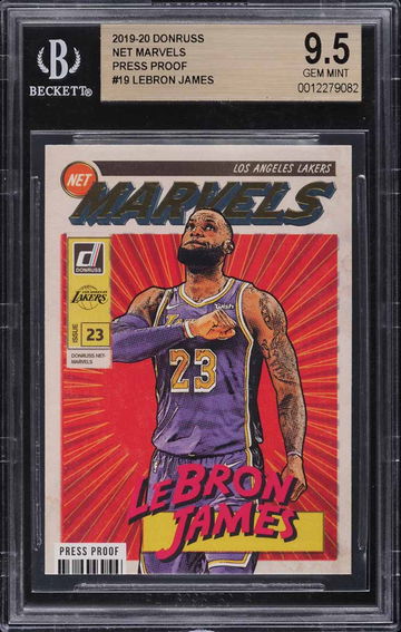 2019 DONRUSS NET MARVELS PRESS PROOF LEBRON JAMES #19 BGS 9.5 (Pop: 12)